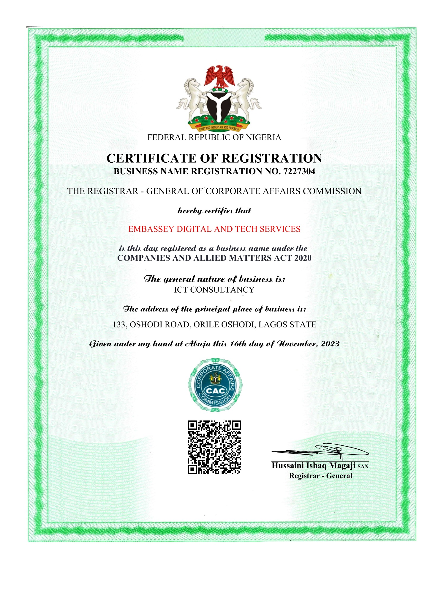 CAC certificate