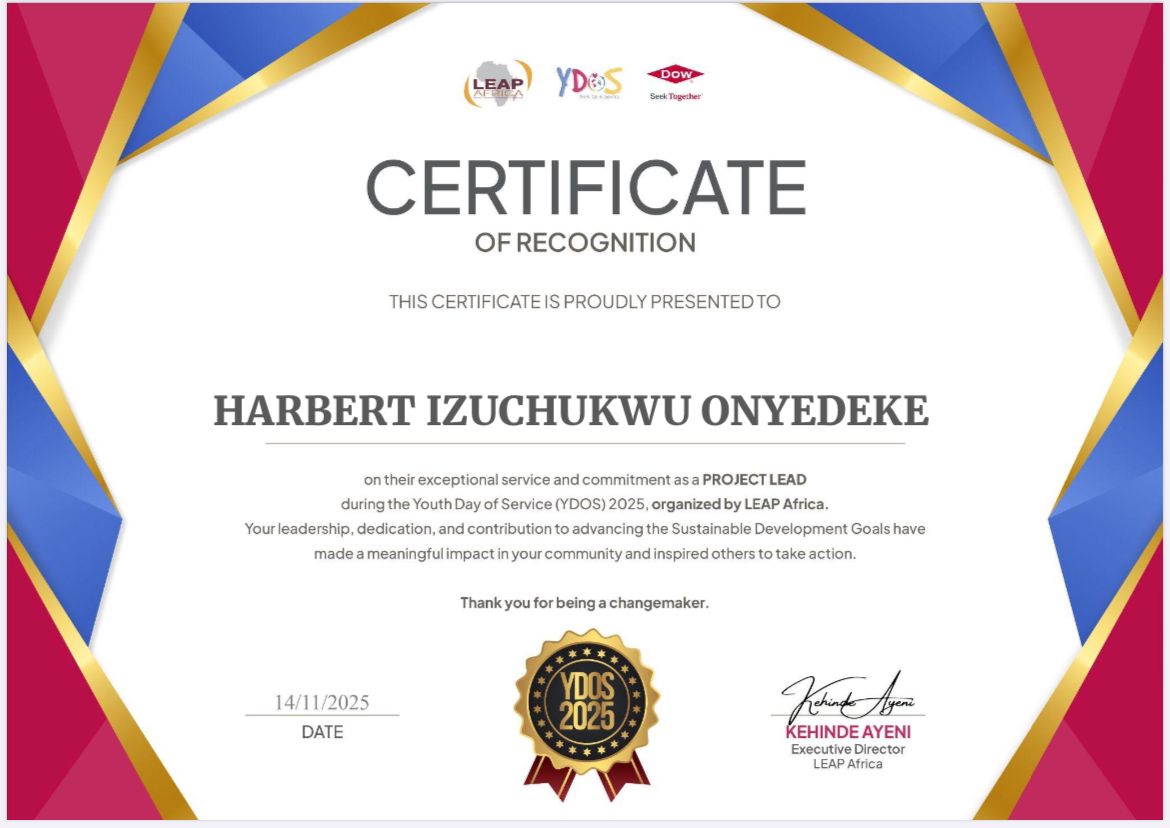 LEAP Africa YDOS recognition
